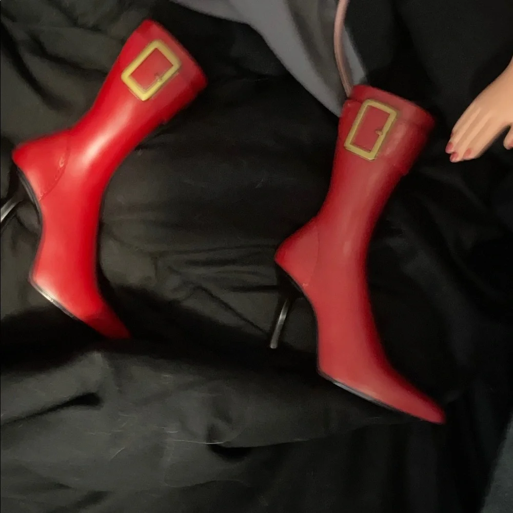 Blonde Fashion Doll with Red Top and Red Boots